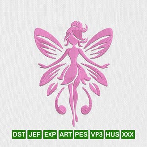 Cute Fairy Embroidery design, fairy stitch, heart design, cute pattern, magic embroidery. 6 sizes, 08 formats