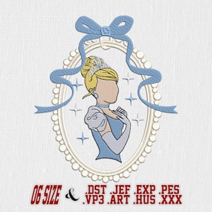 Beautiful Princess Embroidery with Magic Bow Embroidery designs. 6 sizes and 08 formats.