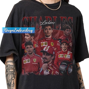 Vintage 90s Graphic Style Charles Leclerc T-shirt,  Charles Leclerc Bootleg Rap Shirt, Retro Racing Gifts For Man And Women Unisex T-shirt