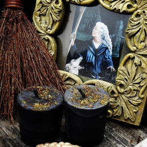 Hekate Goddess of the Mysteries Ritual Candles - 2 Loaded Herbal Soy Votives