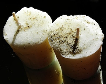 Velas Rituais de Limpeza e Higiene - 2 Velas Votivas de Soja com Mistura de Ervas e Magia Wicca