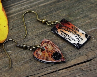 Mini Classic Ouija Board Dangle Earrings Wiccan Pagan Goth
