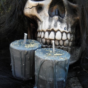 Black Cloak of Protection Ritual Candles -  2 Loaded Herbal Soy Blend Votives