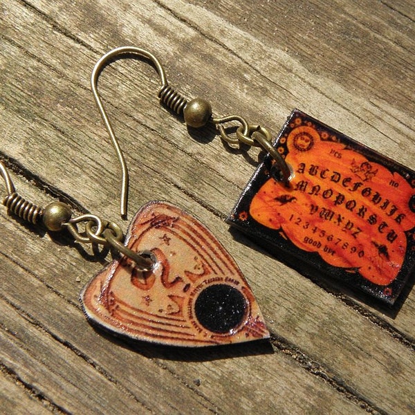 Mini Vintage Ouija Board V11 Dangle Earrings Wiccan Pagan Goth