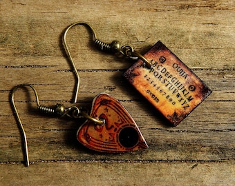 Mini Vintage Ouija Board Good Bye V20 Dangle Earrings Wiccan Pagan Goth