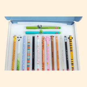 Coffret de 15 stylos 13 gommes + 3 jolies