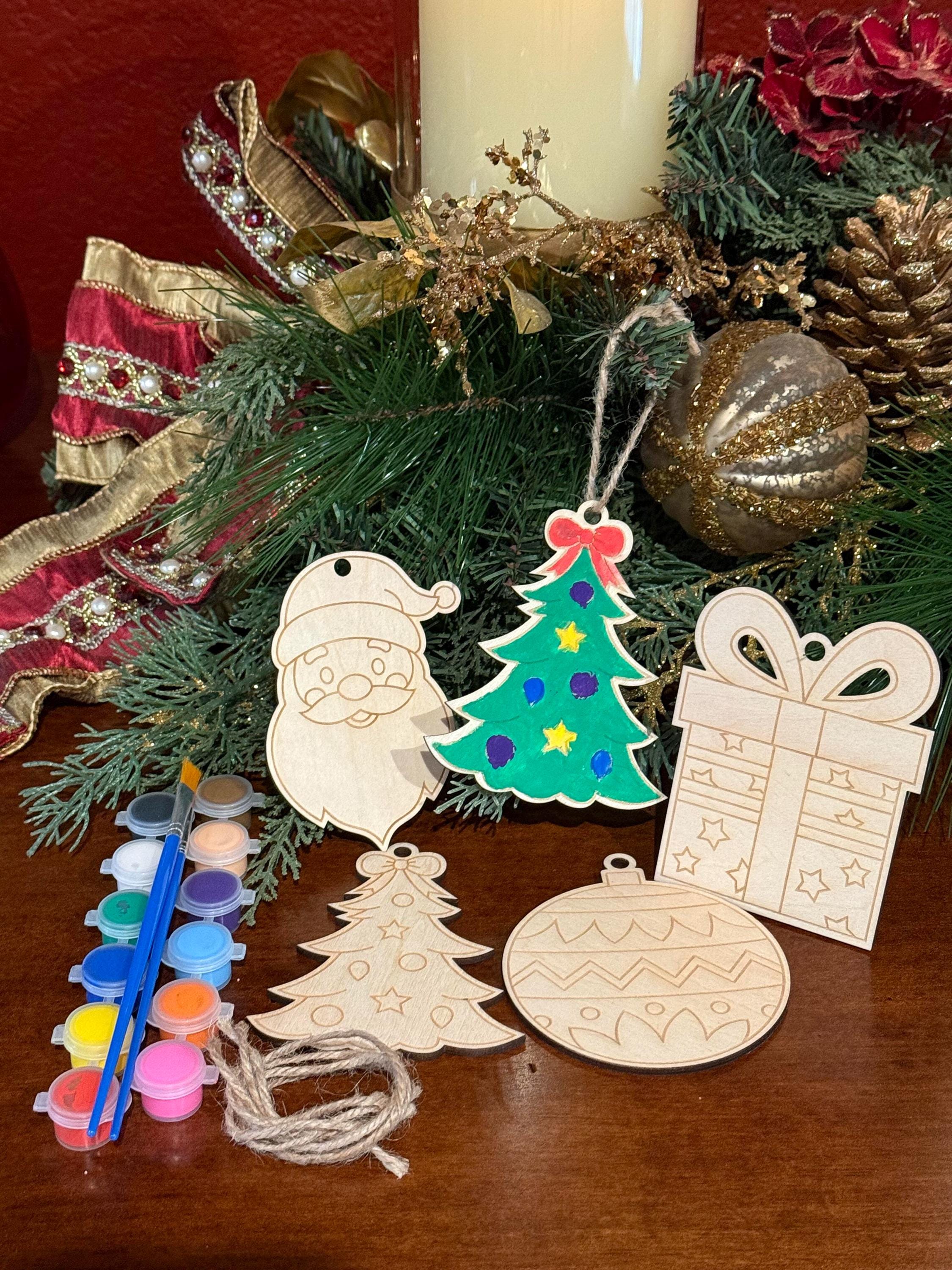 DIY Wooden Christmas Ornament Painting Kit – Holiday Craft Set - Etsy