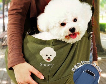 Portabebés bordado: bolso frontal personalizado para perros y gatos