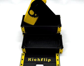 3D Printed Skull Magnetic Kickflip Fidget Skateboard | Gothic Desk Toy