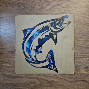 Beautiful salmon metal art