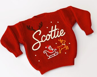Christmas Baby sweater with name: Custom personalized gift