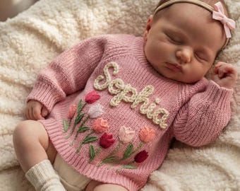Personalized Baby Girl Sweater: Custom Name Gift