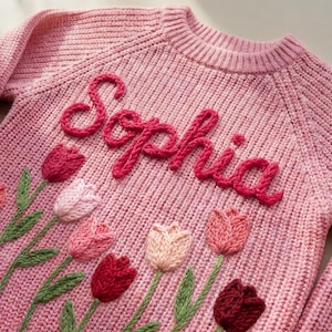 Hand-Embroidered Baby Sweater: Personalized Newborn Gift