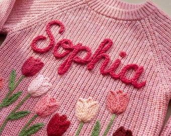 Hand-Embroidered Baby Sweater: Personalized Newborn Gift