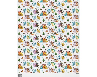 Simpatica carta da regalo natalizia ispirata al gioco Eeveelution