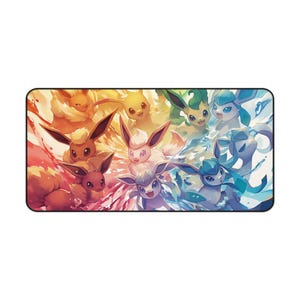 Custom Cute Eeveelution Themed XL Desk Mat for fans 32&quot;x16&quot;