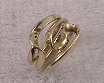 Vortex Energy Ring™, Three Turn Design in Puur Koper, Sterling Silver of 14k Gold