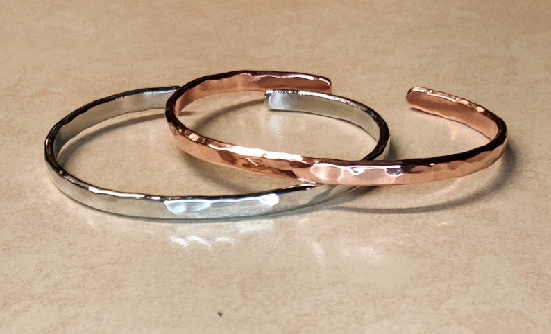 Anklet or Bracelet In Zinc Or Copper Single Or As A Set About 5 to 6 mm or About 0.2 inches Wide image 2