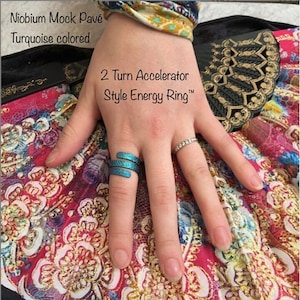 Niobium Ring Two Turn Accelerator Energy Ring™ in Rainbow or Choice of Color Finish in Textured Niobium