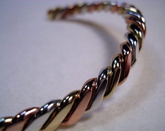 Twisted Tri-Metal Classic Bracelet