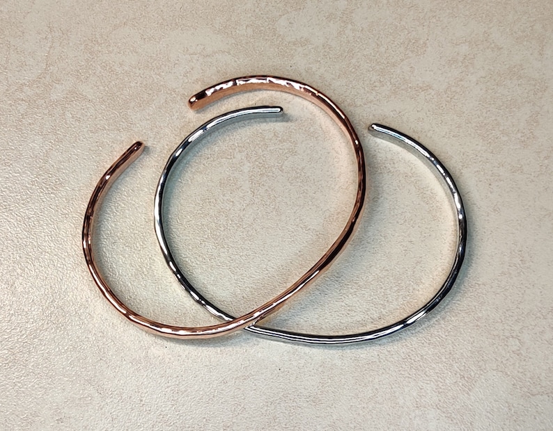 Anklet or Bracelet In Zinc Or Copper Single Or As A Set About 5 to 6 mm or About 0.2 inches Wide image 4