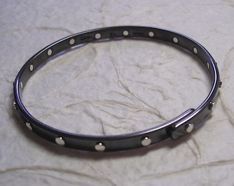 Niobium Bangle Bracelet with 18 Sterling Silver Rivets