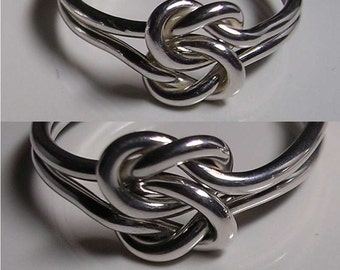 2 Lovers Double Love Knot Rings. One is 16 gauge and the other in 14 gauge.