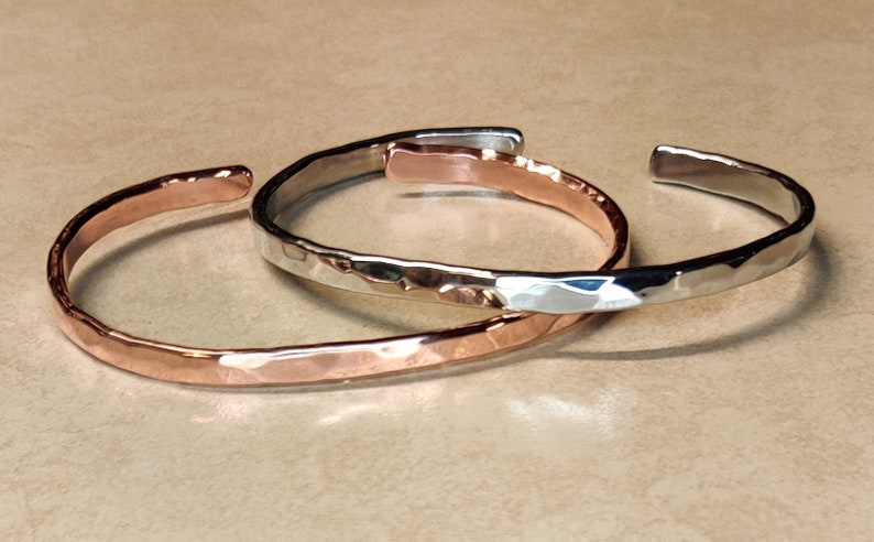 Anklet or Bracelet In Zinc Or Copper Single Or As A Set About 5 to 6 mm or About 0.2 inches Wide image 8