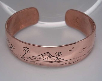 Hawaii Inspired Bracelet in Pure Copper