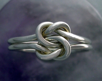 Double Love Knot Ring in 16 Gauge Sterling Silver