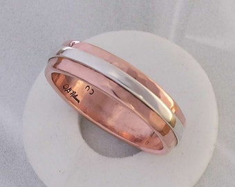 Copper and Sterling Silver Band Ring (The Billy Ring)