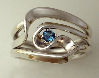 Hand Forged 3 Turn Vortex Ring™ with Blue Topaz