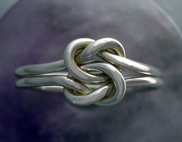Heavy 12 Gauge Double Love Knot Ring in Sterling Silver Etsy Canada