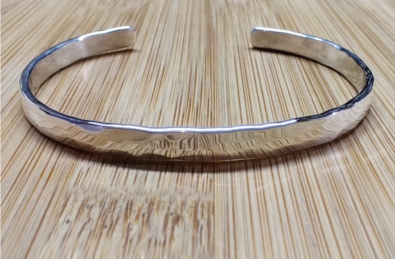 Hammered Sterling Silver Bracelet - Etsy