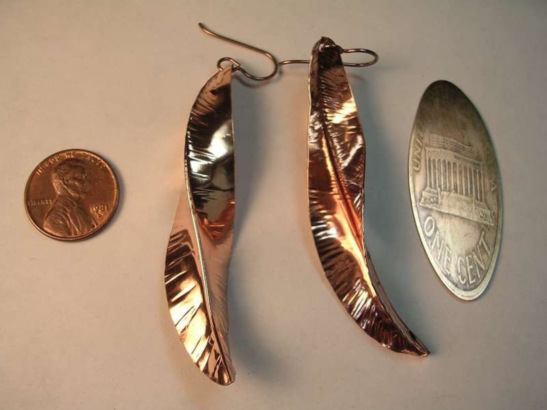 Copper Penny Earrings in Various Length Options Etsy