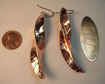 Copper penny earrings in Various Length Options