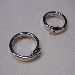 One Rivet Ring - Sterling Silver With 14k Gold Rivet - Etsy