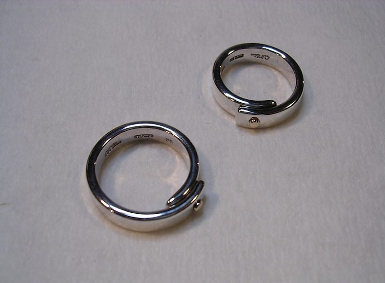 One Rivet Ring - Sterling Silver With 14k Gold Rivet - Etsy