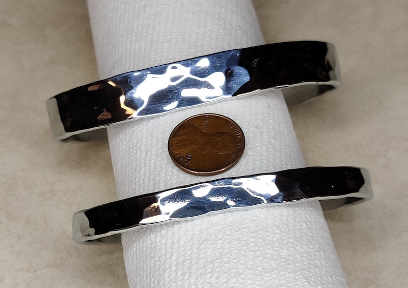 Zinc Cuff Bracelet With Hammered Texture In Two Style image 7