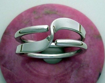 Two Turn Wave Energy Ring™ in Sterling Silver Or Copper in 10 or 12 gauge