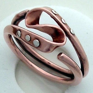 Pure Copper Vortex Energy Ring Goes Steampunk With Rivets - Etsy
