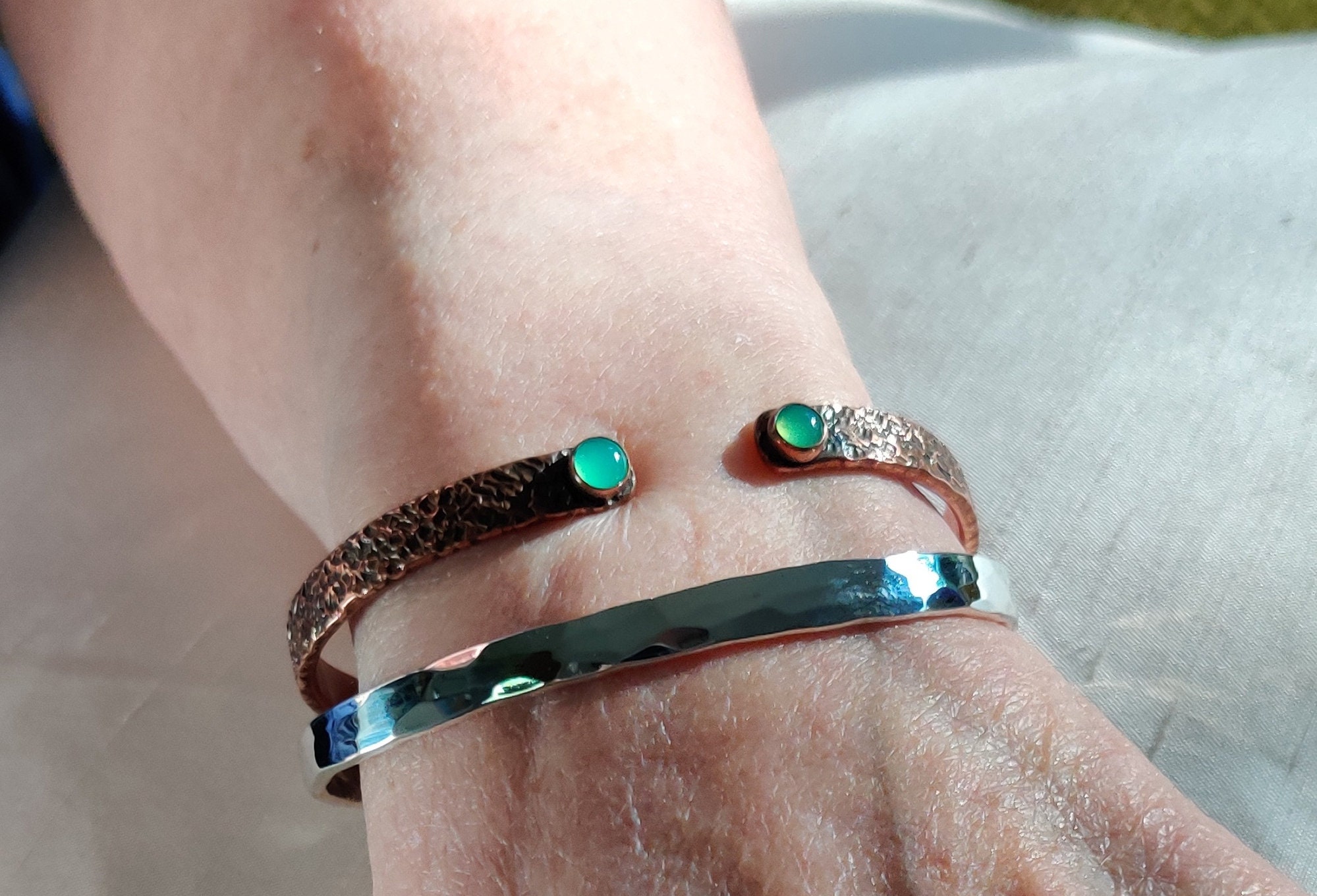 Hammered Sterling Silver Bracelet - Etsy Hammered Sterling Silver Bracelet - Etsy