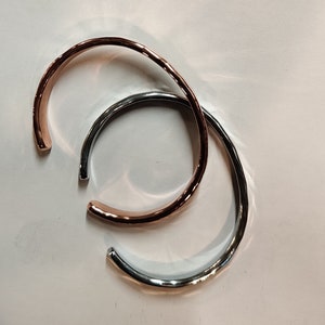 Zinc And Copper Cuff Bracelet Set With Hammered Texture image 3