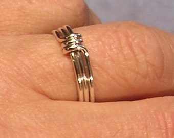 A set of Two Rings - Twin Peaks Rings in Sterling Silver - As Seen In The 24th Episode of TV Series.