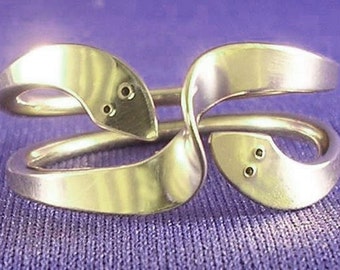 Two Turn Kundalini Wave Energy Ring in Sterling Silver