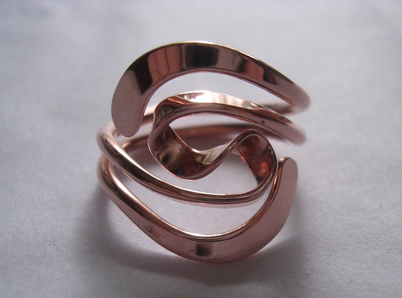 Winged Two Turn Vortex Energy Ring™ in Pure Copper - Etsy