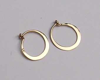 14k Solid Gold Hoop Earrings In Various Sizes