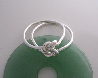 Doppelte Liebe Knoten Ring in 16 Gauge Sterling Silber