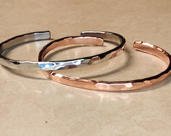 Anklet or Bracelet In Zinc Or Copper - Single Or As A Set - About 5 to 6 mm or About 0.2 inches Wide