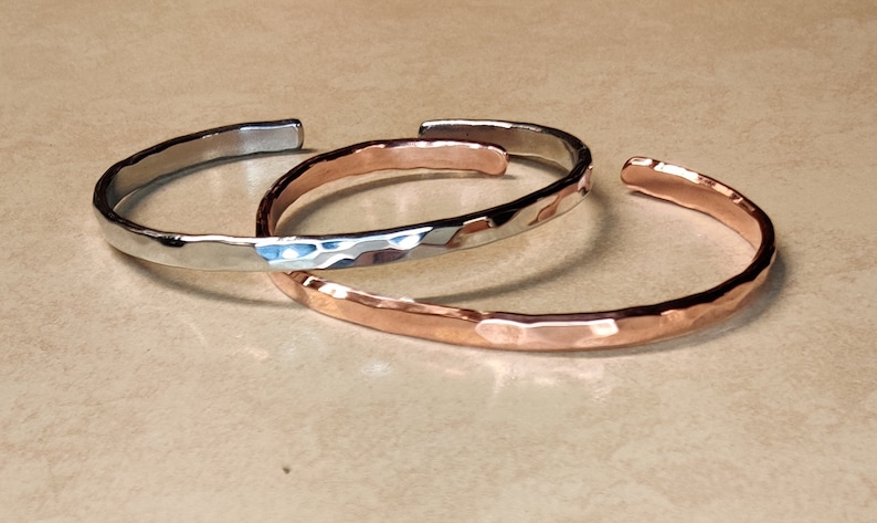 Anklet or Bracelet In Zinc Or Copper Single Or As A Set About 5 to 6 mm or About 0.2 inches Wide image 1
